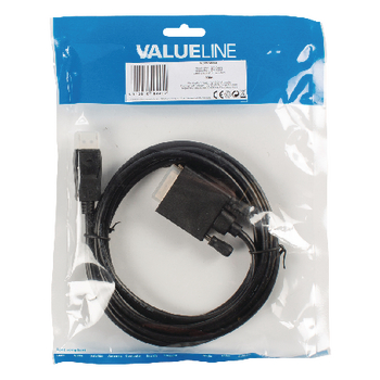 VLCP37200B30 Displayport kabel displayport male - dvi-d 24+1-pins male 3.00 m zwart Verpakking foto